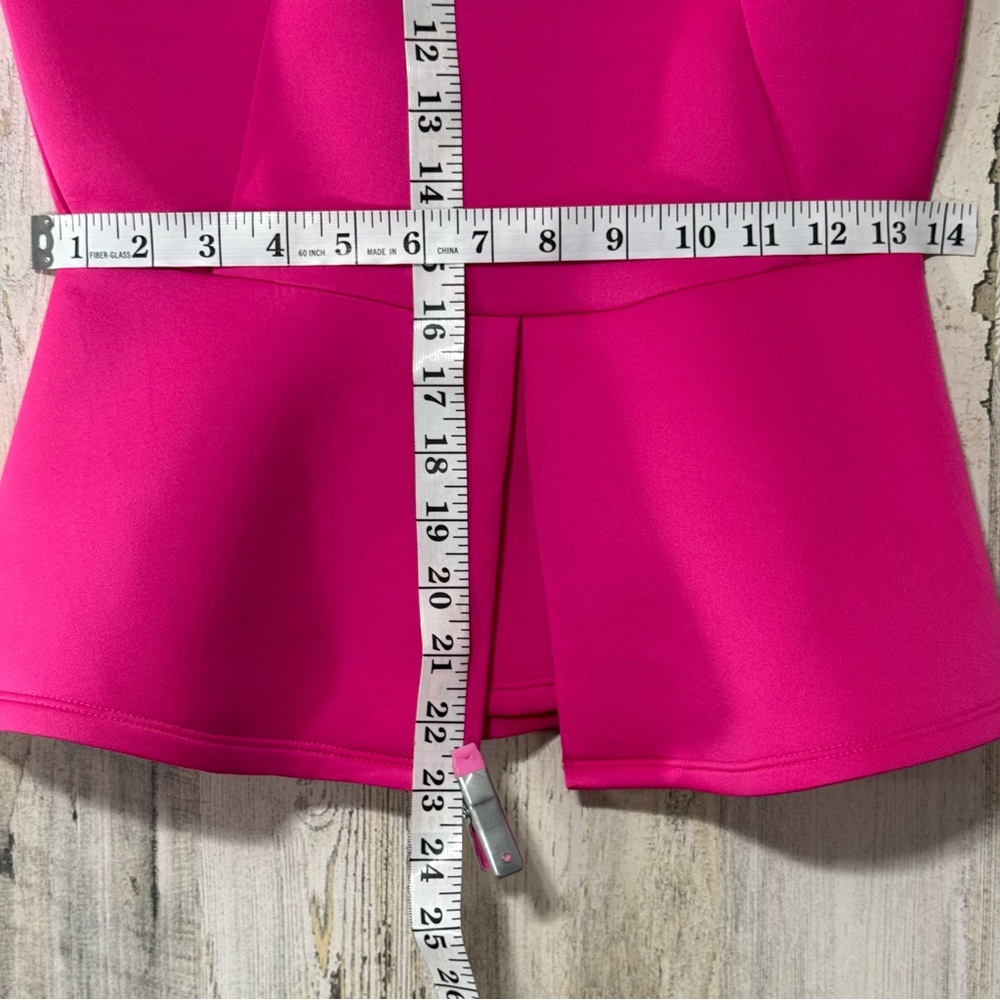 Monteau Hot Pink Peplum Sleeveless Top - Picture 6 of 13